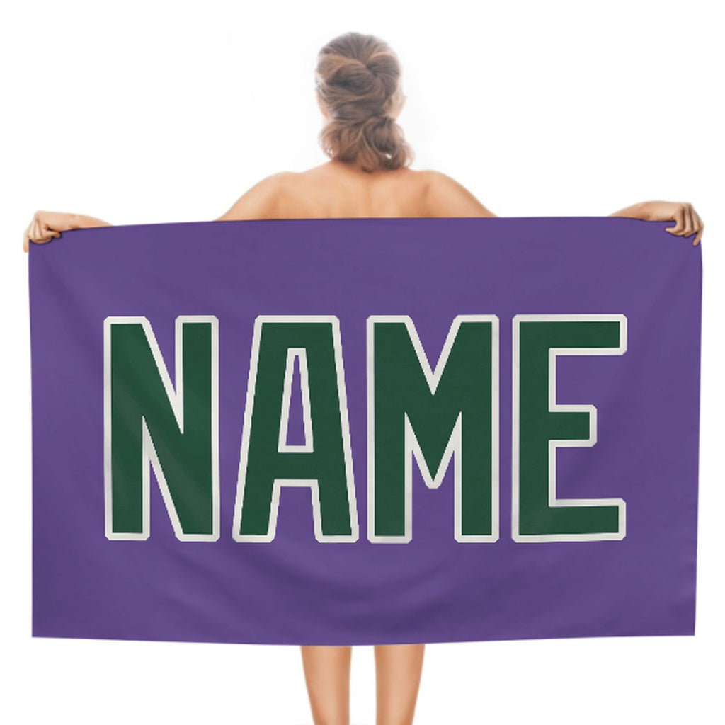 Custom Light Purple Green Beach Towel