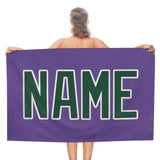 Custom Light Purple Green Beach Towel