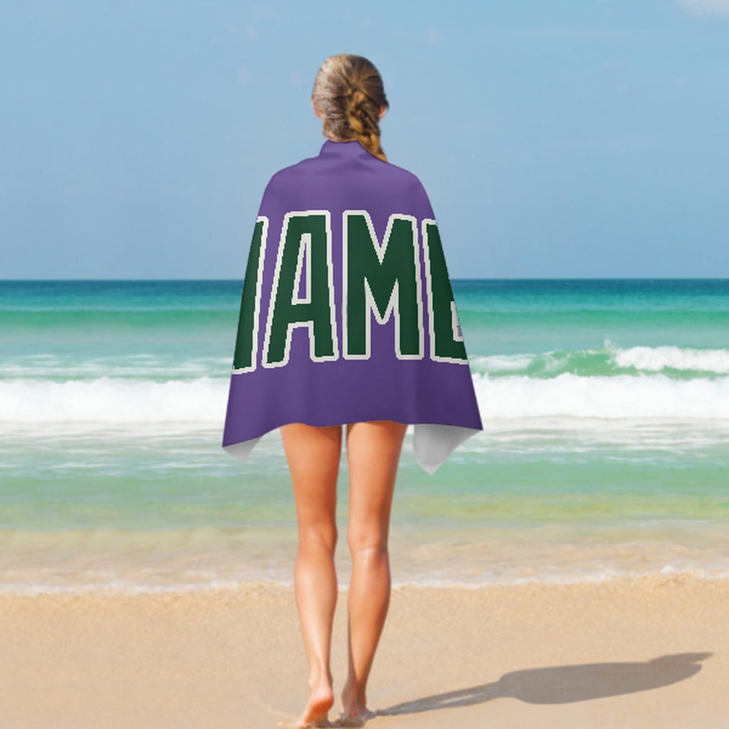 Custom Light Purple Green Beach Towel