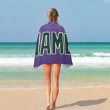 Custom Light Purple Green Beach Towel