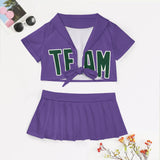 Custom Light Purple Green Cheerleading Uniform Set