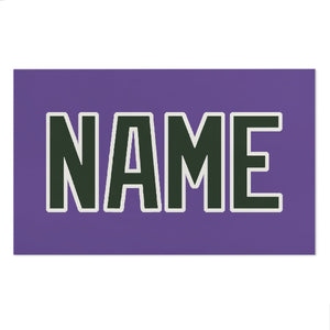 Custom Light Purple Dark Green Beach Towel