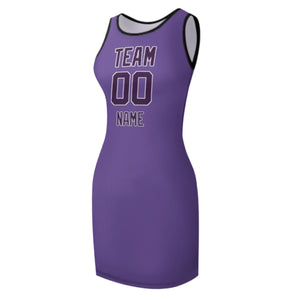 Custom Light Purple Purple Sleeveless Vest Dress