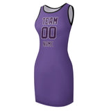 Custom Light Purple Purple Sleeveless Vest Dress