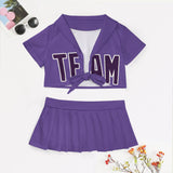 Custom Light Purple Purple Cheerleading Uniform Set