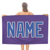 Custom Light Purple Sky Blue Beach Towel