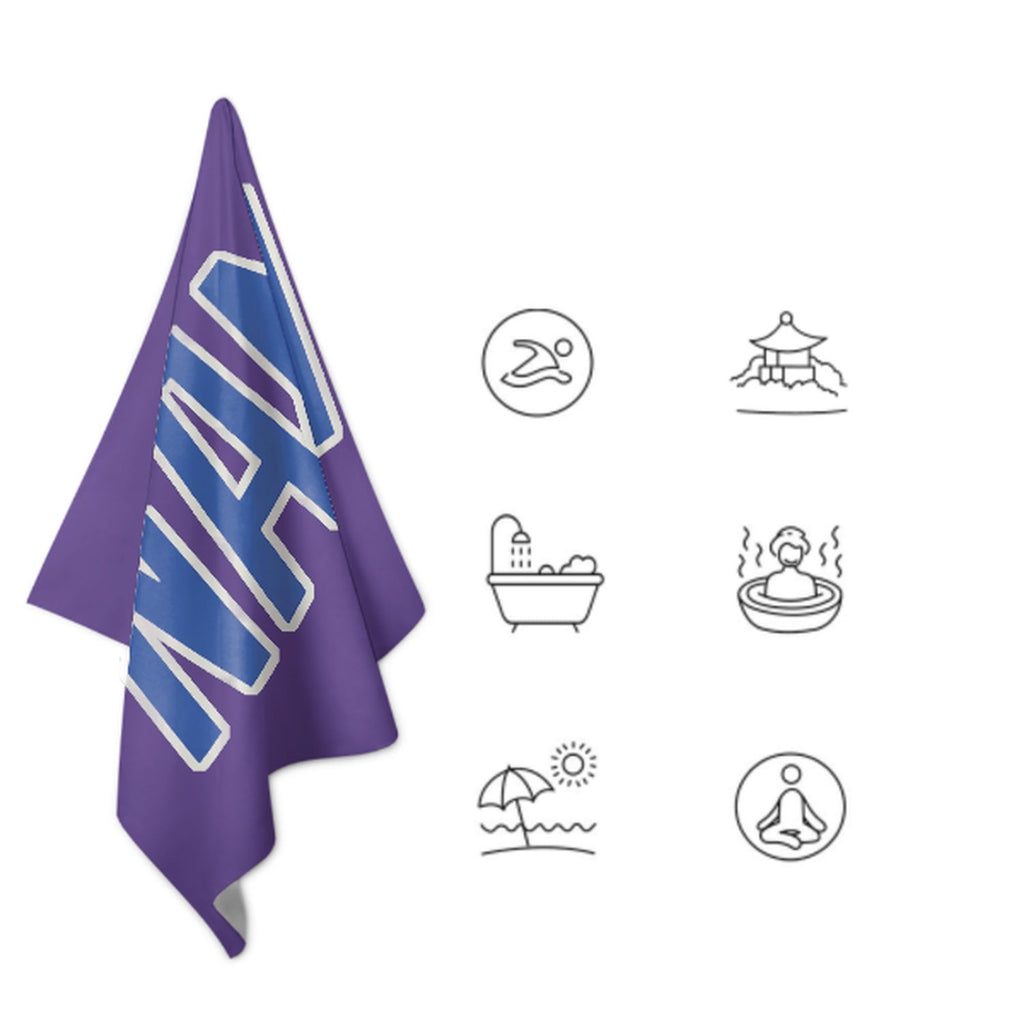 Custom Light Purple Sky Blue Beach Towel