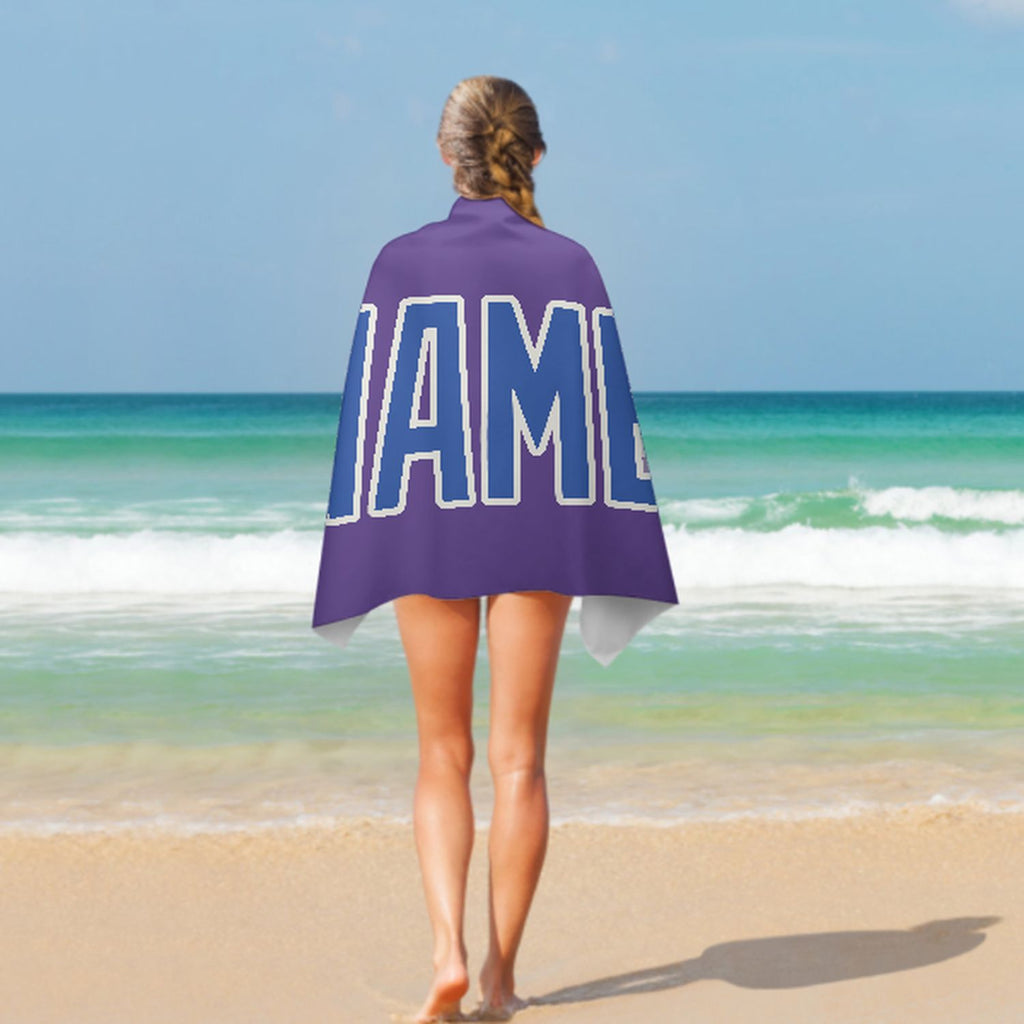Custom Light Purple Sky Blue Beach Towel