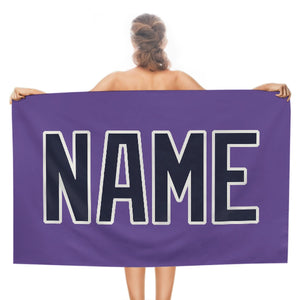Custom Light Purple Navy Beach Towel