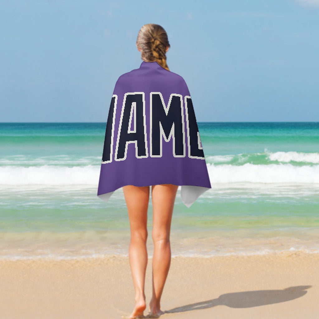 Custom Light Purple Navy Beach Towel
