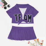 Custom Light Purple Navy Cheerleading Uniform Set