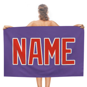 Custom Light Purple Orange Red Beach Towel