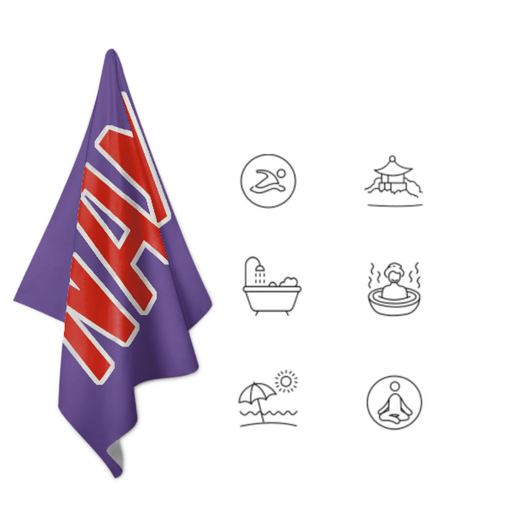 Custom Light Purple Orange Red Beach Towel