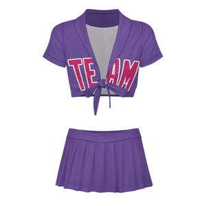 Custom Light Purple Pink Cheerleading Uniform Set