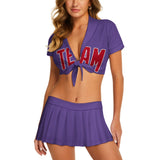 Custom Light Purple Red Cheerleading Uniform Set