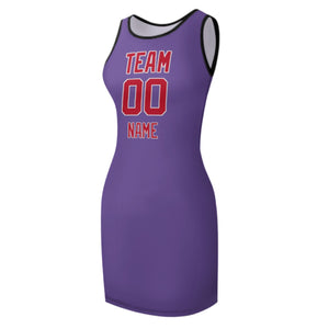 Custom Light Purple Red Sleeveless Vest Dress