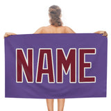 Custom Light Purple Crimson Red Beach Towel