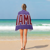 Custom Light Purple Crimson Red Beach Towel