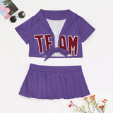 Custom Light Purple Crimson Red Cheerleading Uniform Set
