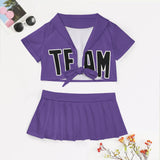 Custom Light Purple Black Cheerleading Uniform Set