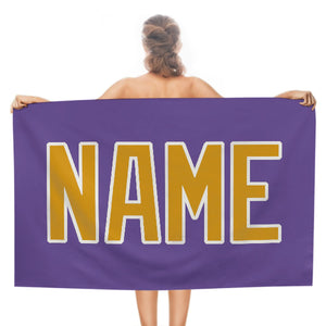 Custom Light Purple Yellow Beach Towel