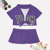 Custom Light Purple Dark Grey Cheerleading Uniform Set