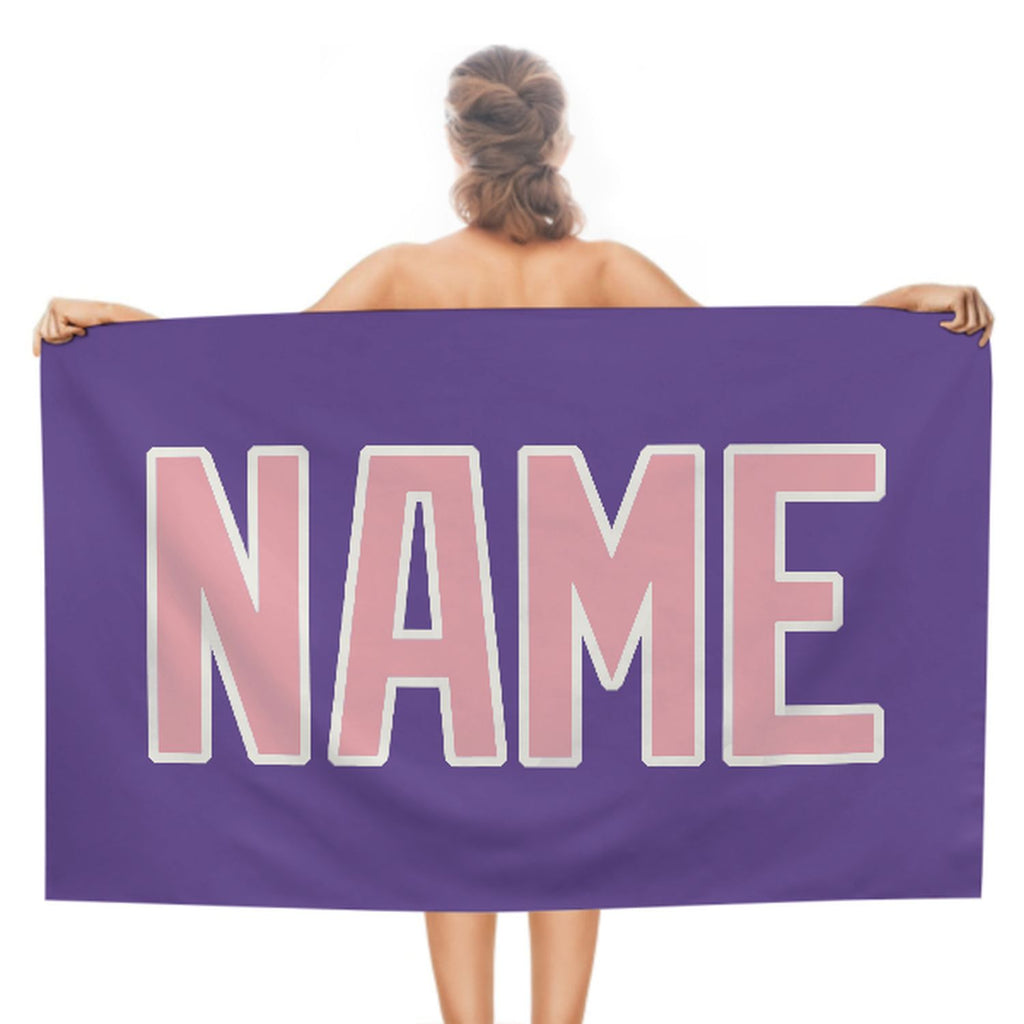 Custom Light Purple Light Pink Beach Towel