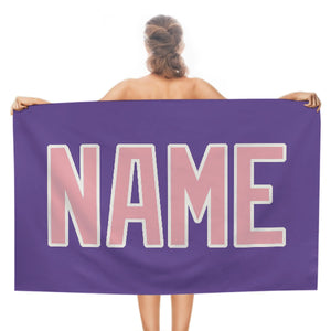 Custom Light Purple Light Pink Beach Towel
