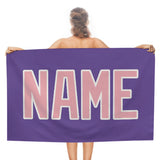 Custom Light Purple Light Pink Beach Towel
