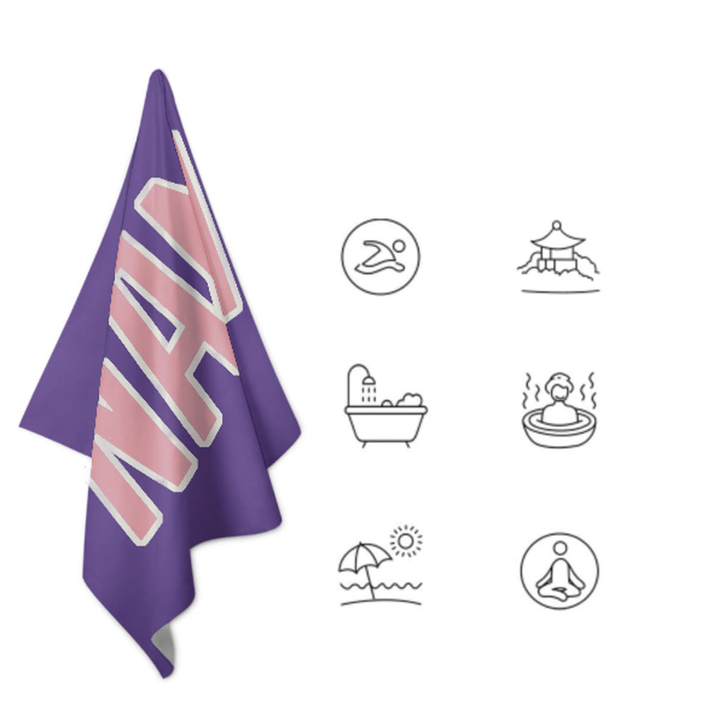 Custom Light Purple Light Pink Beach Towel