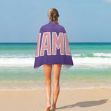 Custom Light Purple Light Pink Beach Towel