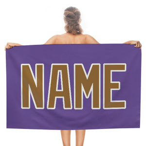 Custom Light Purple Khaki Beach Towel