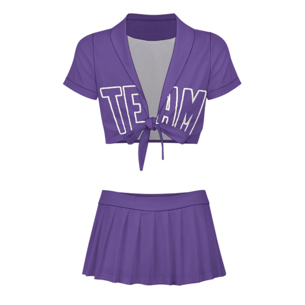 Custom Light Purple Light Purple Cheerleading Uniform Set