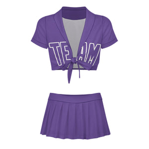 Custom Light Purple Light Purple Cheerleading Uniform Set