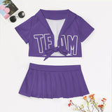 Custom Light Purple Light Purple Cheerleading Uniform Set