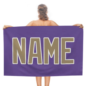 Custom Light Purple Light Khaki Beach Towel