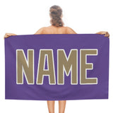 Custom Light Purple Light Khaki Beach Towel