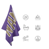 Custom Light Purple Light Khaki Beach Towel