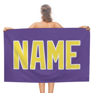 Custom Light Purple Light Yellow Beach Towel