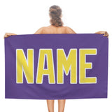 Custom Light Purple Light Yellow Beach Towel
