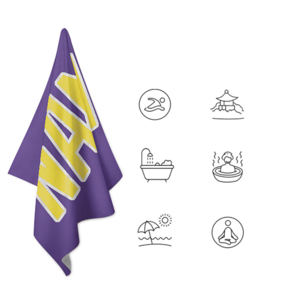 Custom Light Purple Light Yellow Beach Towel