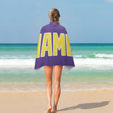 Custom Light Purple Light Yellow Beach Towel