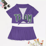 Custom Light Purple Blue Green Cheerleading Uniform Set