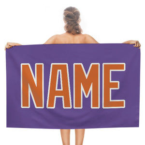 Custom Light Purple Orange Beach Towel