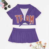 Custom Light Purple Copper Rose Cheerleading Uniform Set