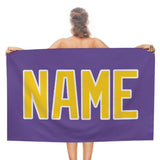 Custom Light Purple Gold Beach Towel
