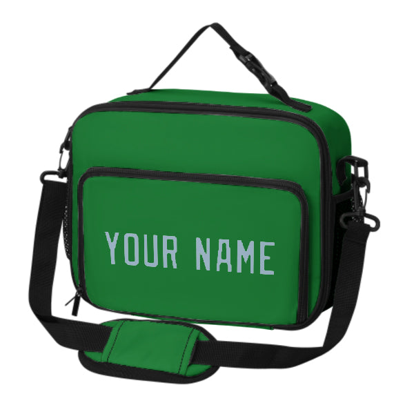 Custom Emerald Green Light Blue Lunch Bag
