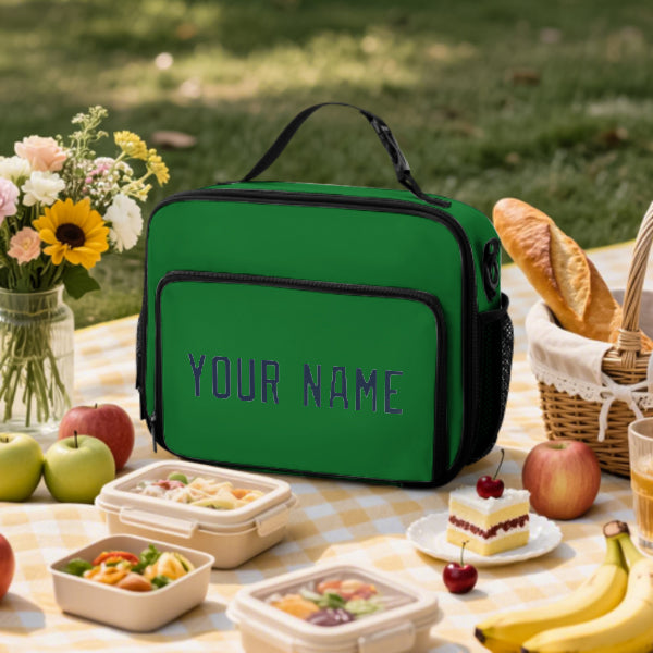 Custom Emerald Green Blue Lunch Bag