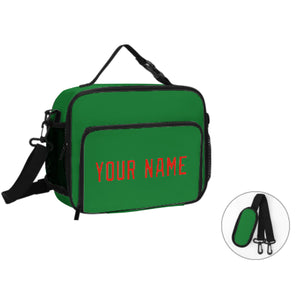 Custom Emerald Green Orange Red Lunch Bag