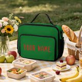 Custom Emerald Green Orange Red Lunch Bag